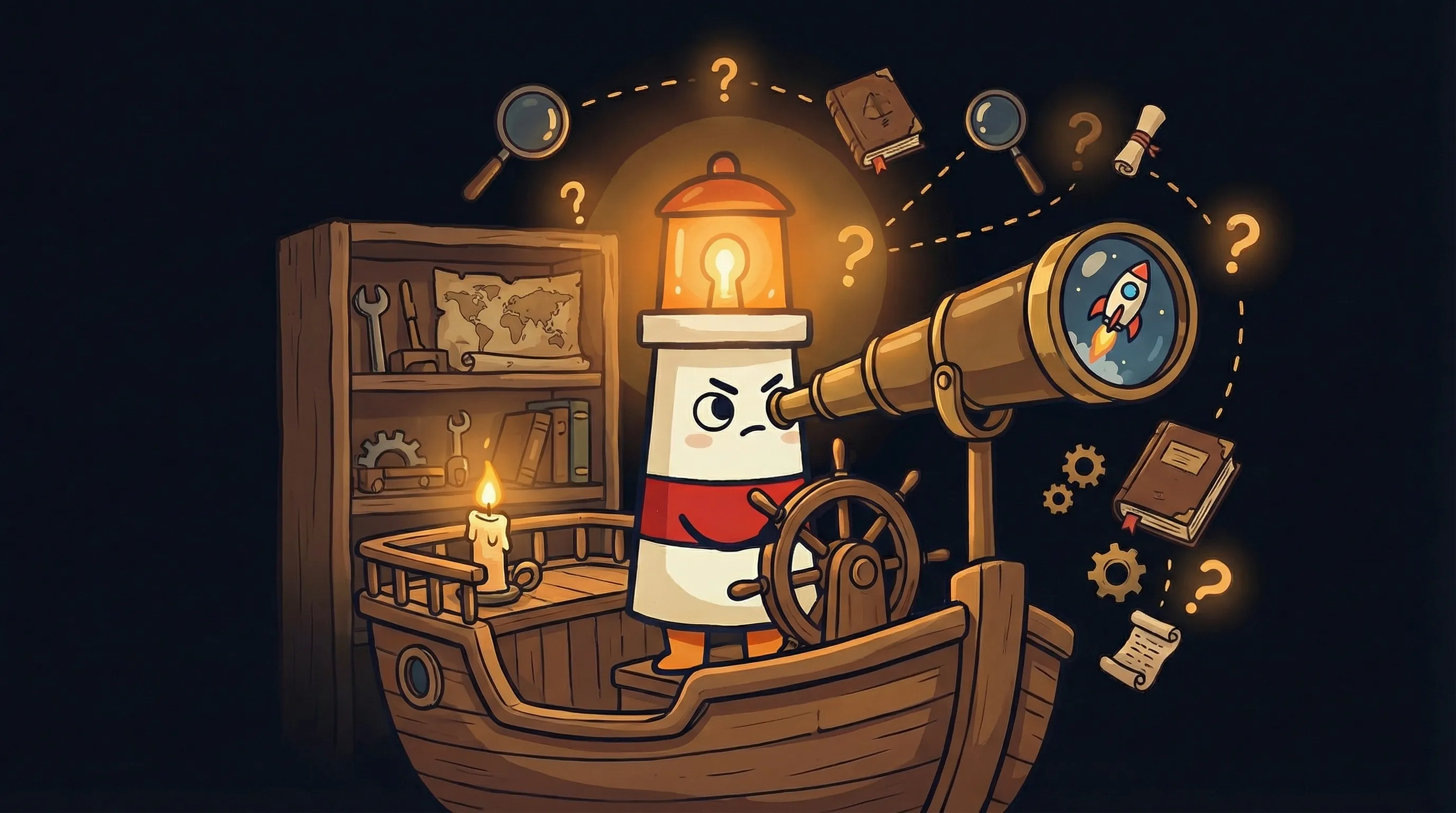 Beacon the lighthouse character shining light on a checklist, illustrating OpenClaw use cases you can start on day one.