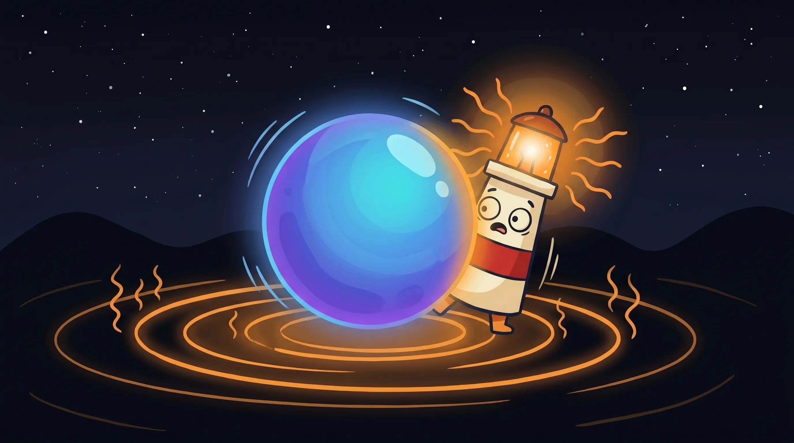 Beacon the lighthouse character shines its amber glow onto the Amazon logo, highlighting Amazon's new "Quick" AI assistant.