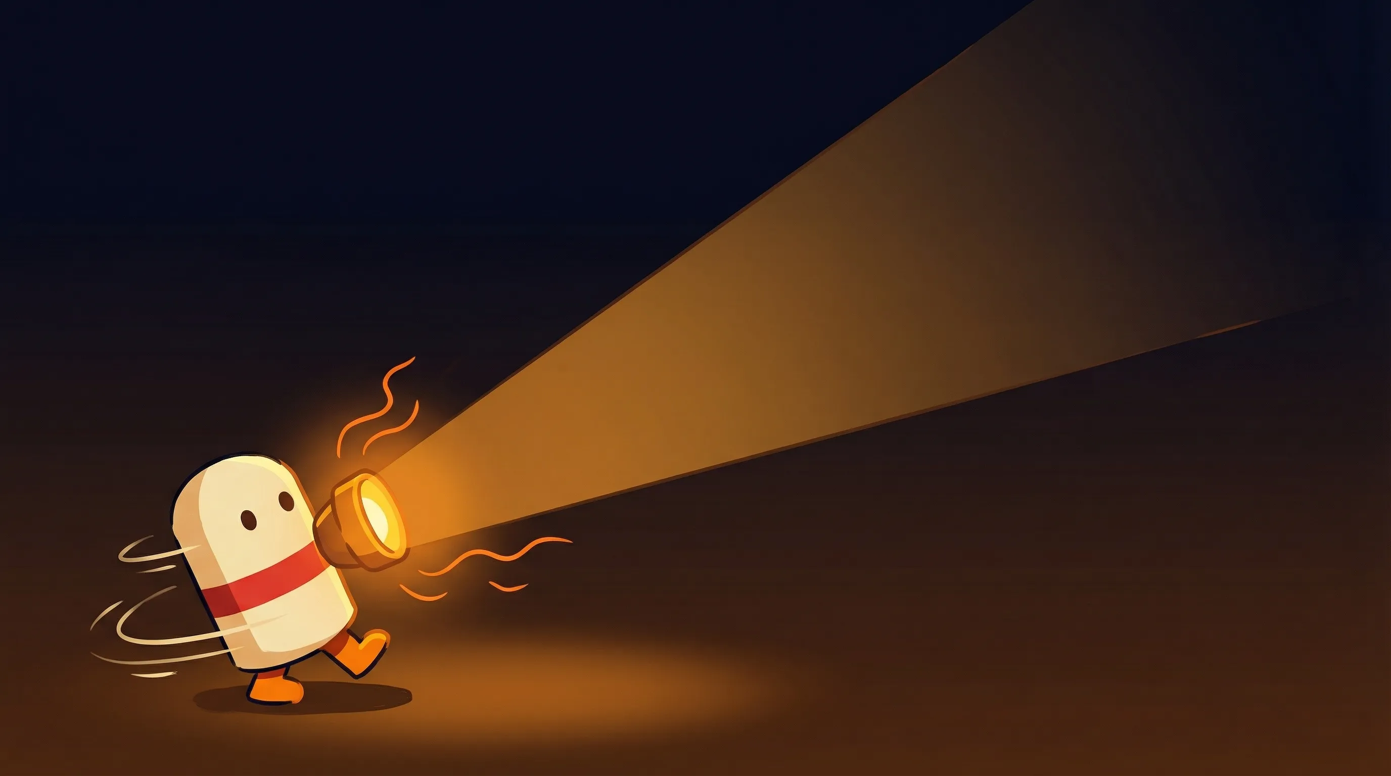 Beacon the lighthouse illuminating a network of connected AI agent icons, glowing amber light linking them from one centra...