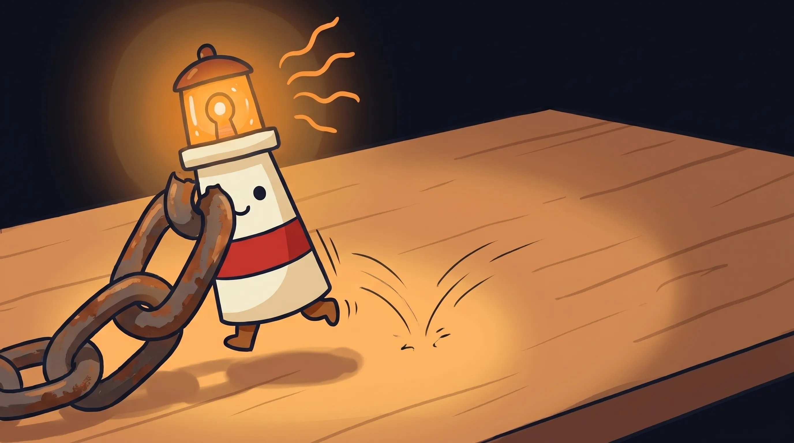 Beacon the lighthouse illuminating a tangled web of data files and locks, symbolizing AI governance gaps.