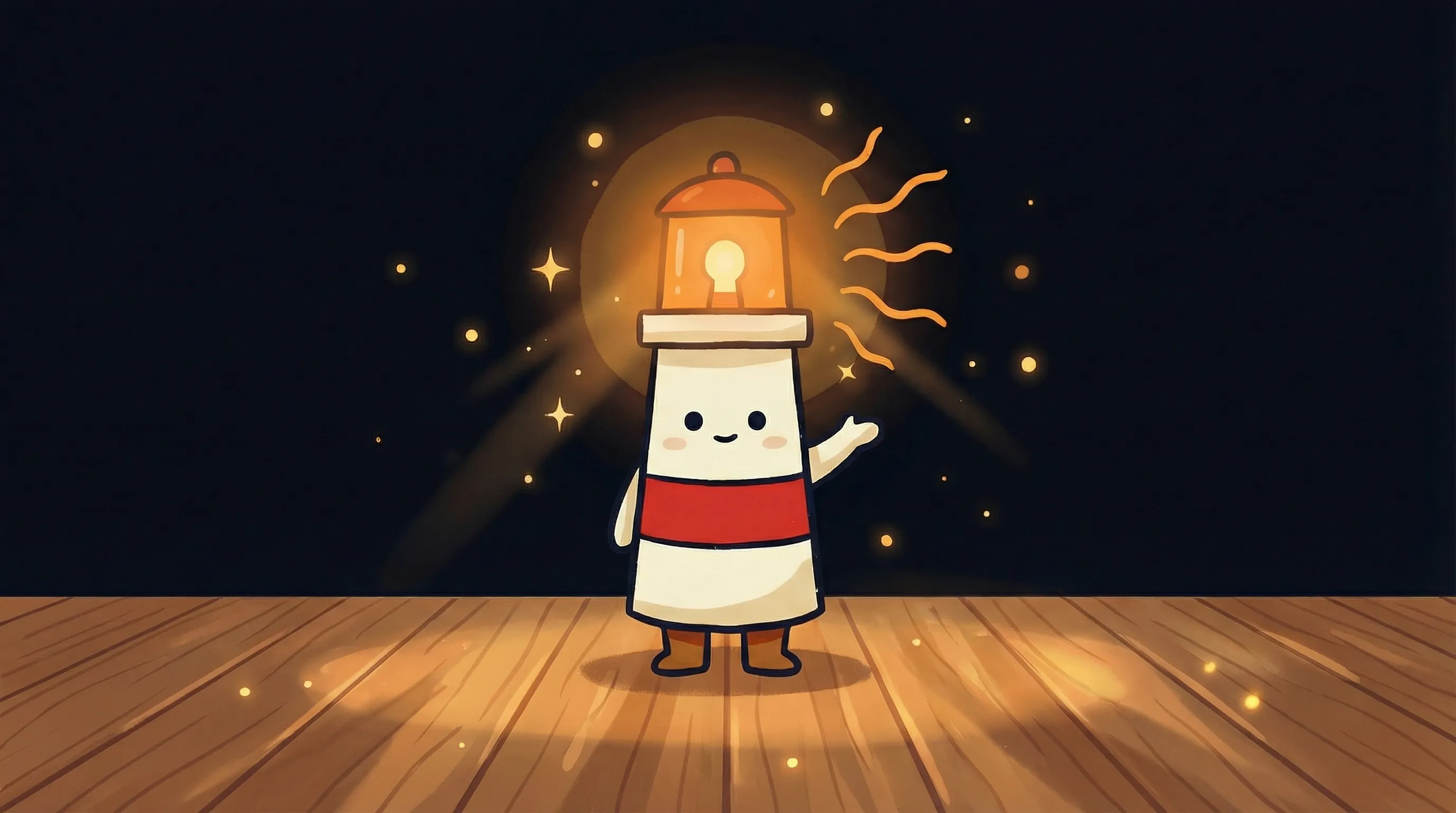 Beacon the lighthouse character illuminating an approval checklist that represents governed execution for a verified AI employee.